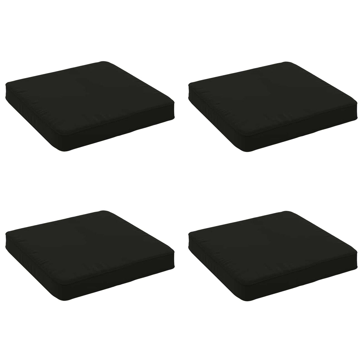 vidaXL 4-Piece Seat Cushions VUGHT 4 pcs 100% Polyester Black