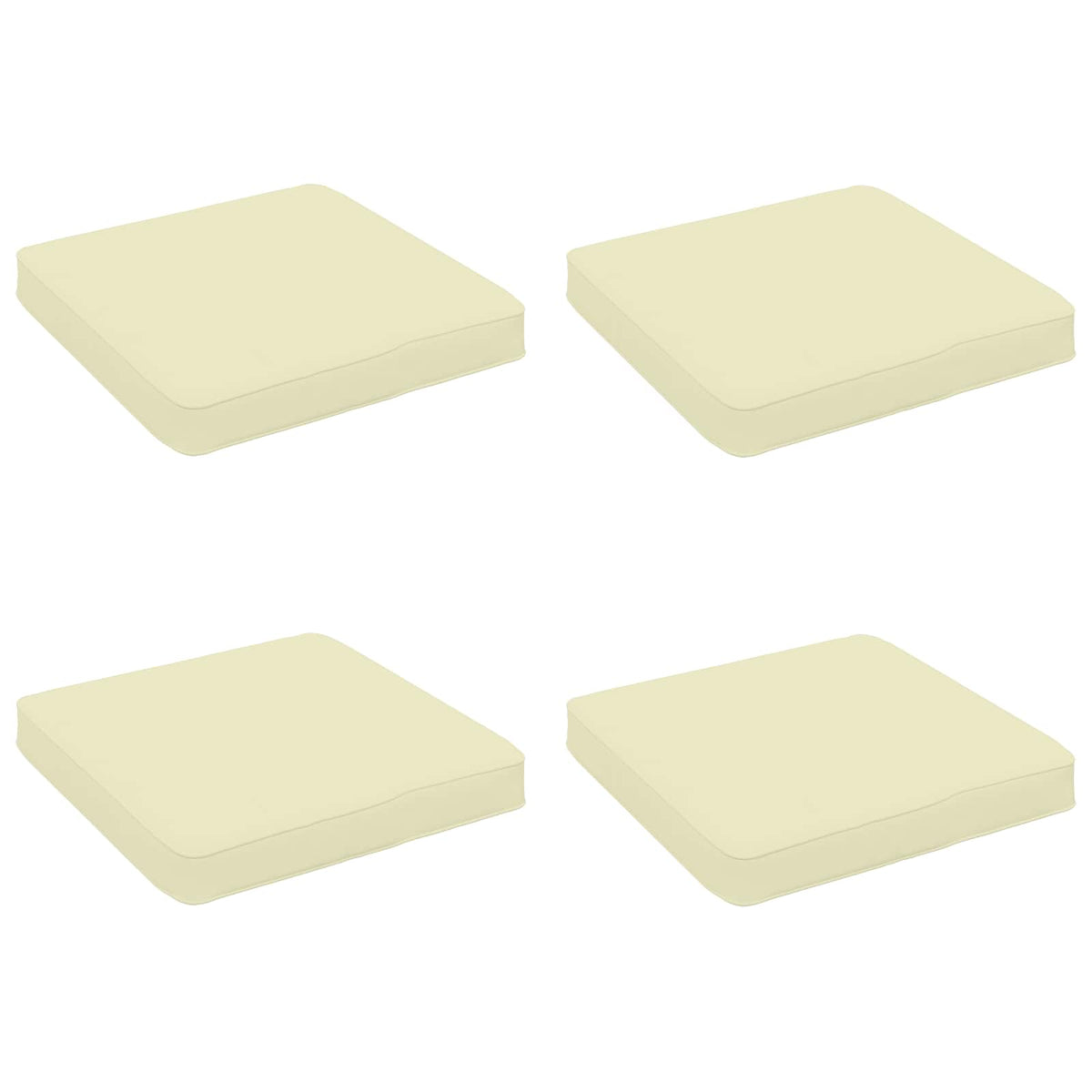 vidaXL 4-Piece Seat Cushions VUGHT 4 pcs 100% Polyester Cream