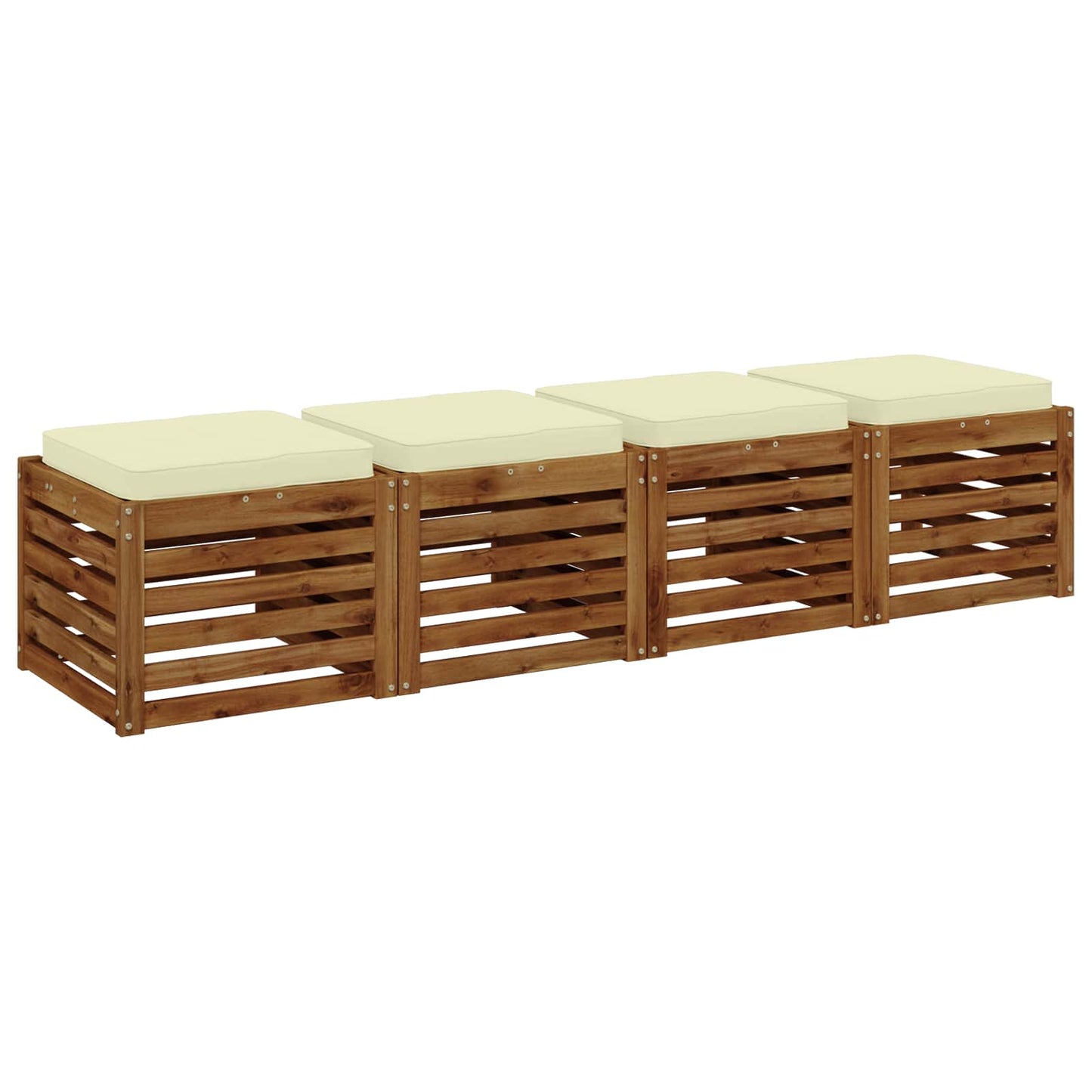 vidaXL 4-Piece Seat Cushions VUGHT 4 pcs 100% Polyester Cream