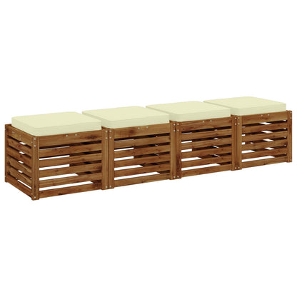 vidaXL 4-Piece Seat Cushions VUGHT 4 pcs 100% Polyester Cream