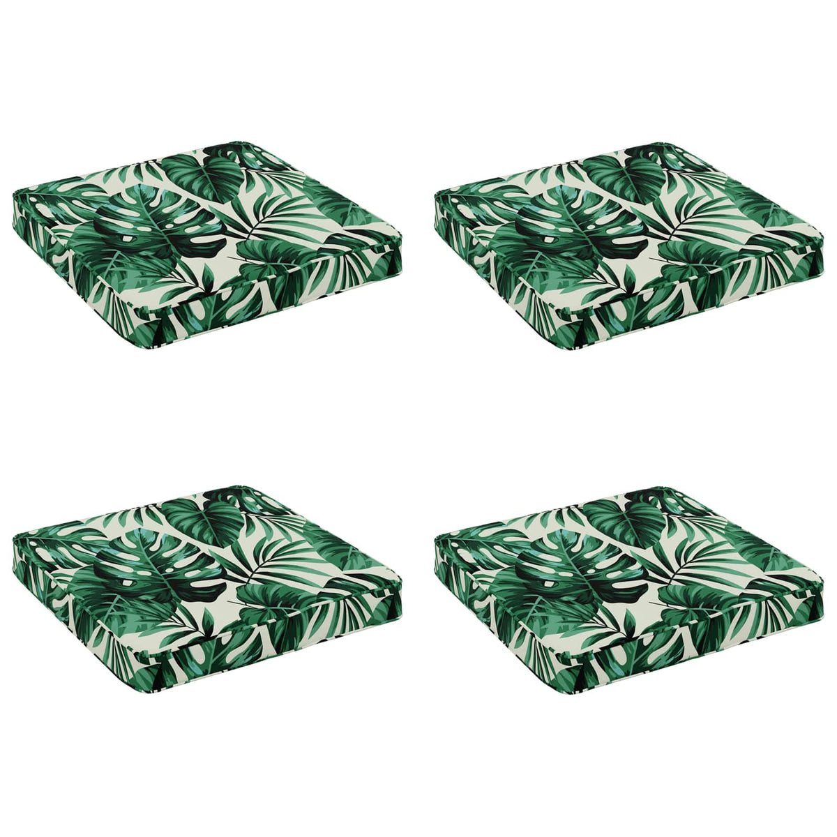 vidaXL 4-Piece Seat Cushions VUGHT 4 pcs 100% Polyester Leaf Pattern