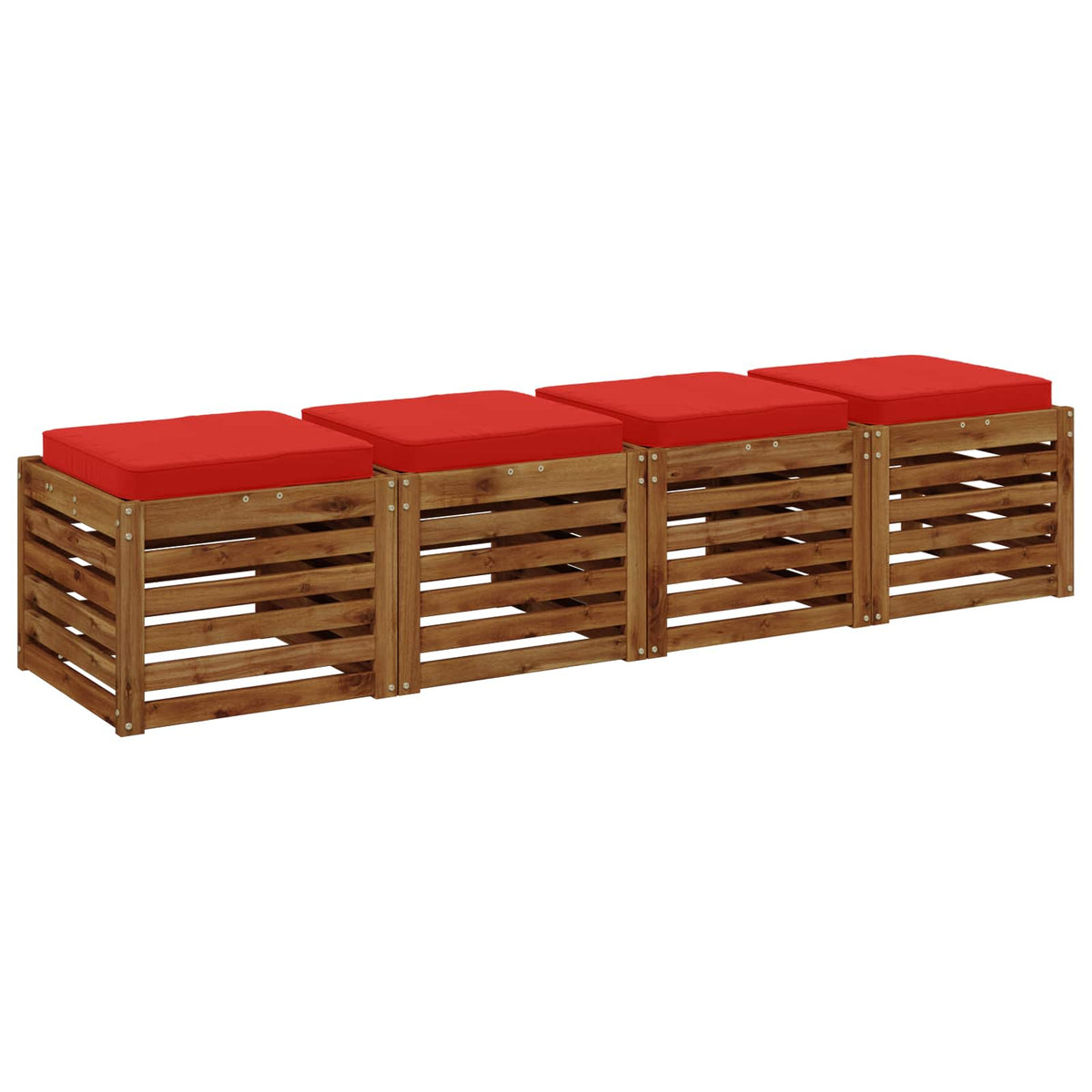 vidaXL 4-Piece Seat Cushions VUGHT 4 pcs 100% Polyester Red