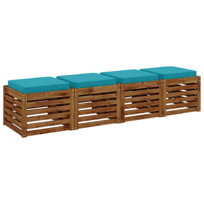 vidaXL 4-Piece Seat Cushions VUGHT 4 pcs 100% Polyester Turquoise