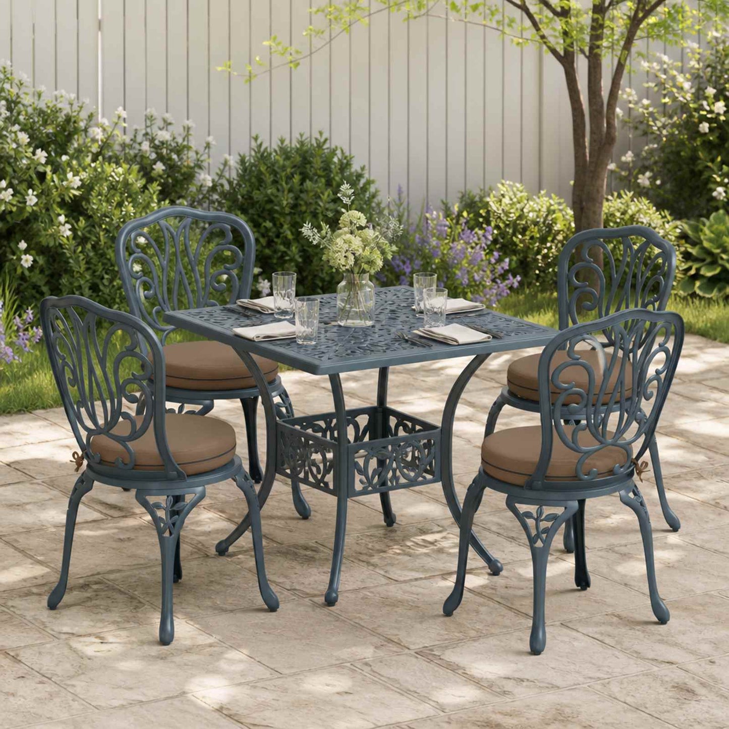 vidaXL 4-Piece Seat Cushions SOEST 4 pcs 100% Polyester Taupe