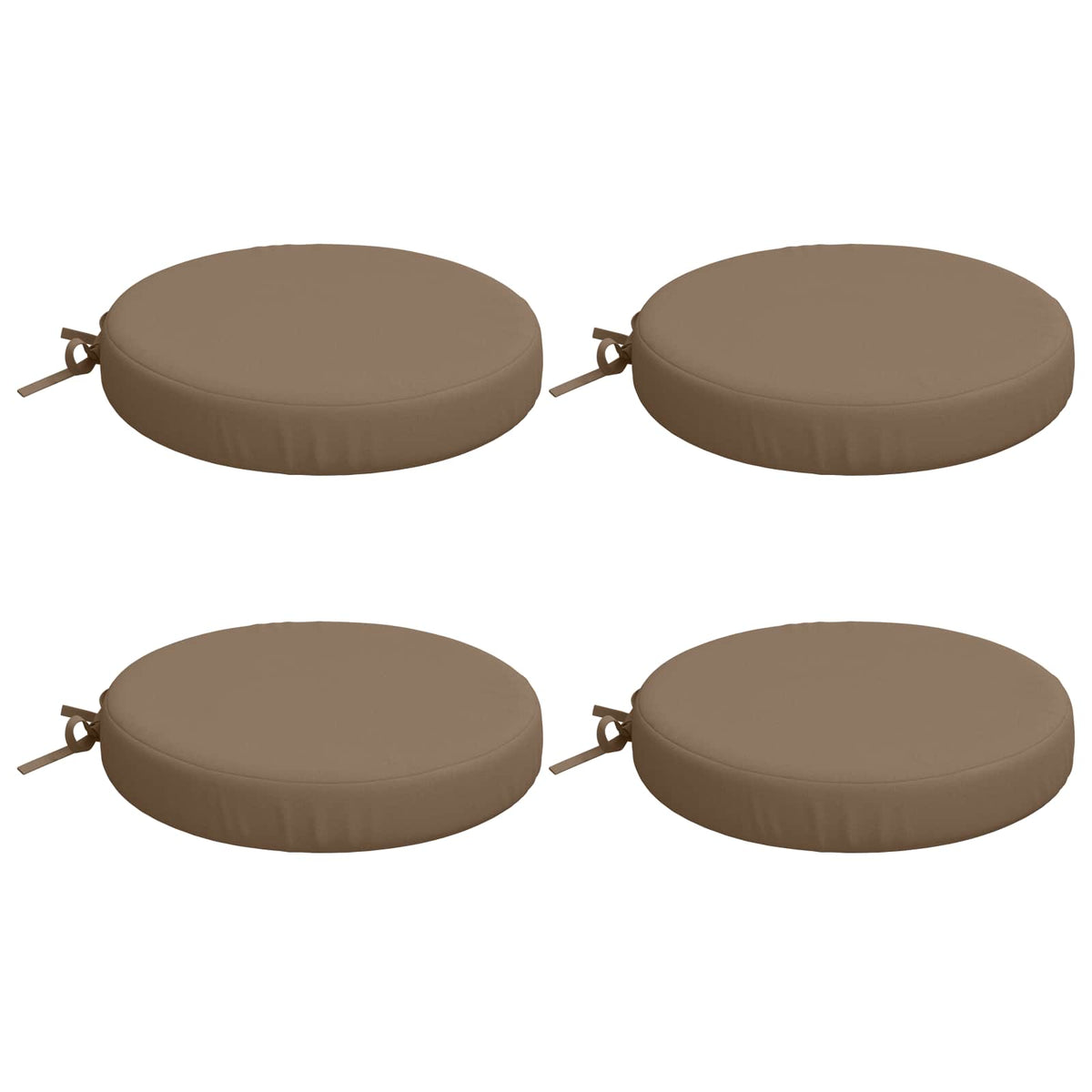 vidaXL Seat Cushions SOEST 4 pcs 100% Polyester Taupe Ø 40 x 7 cm