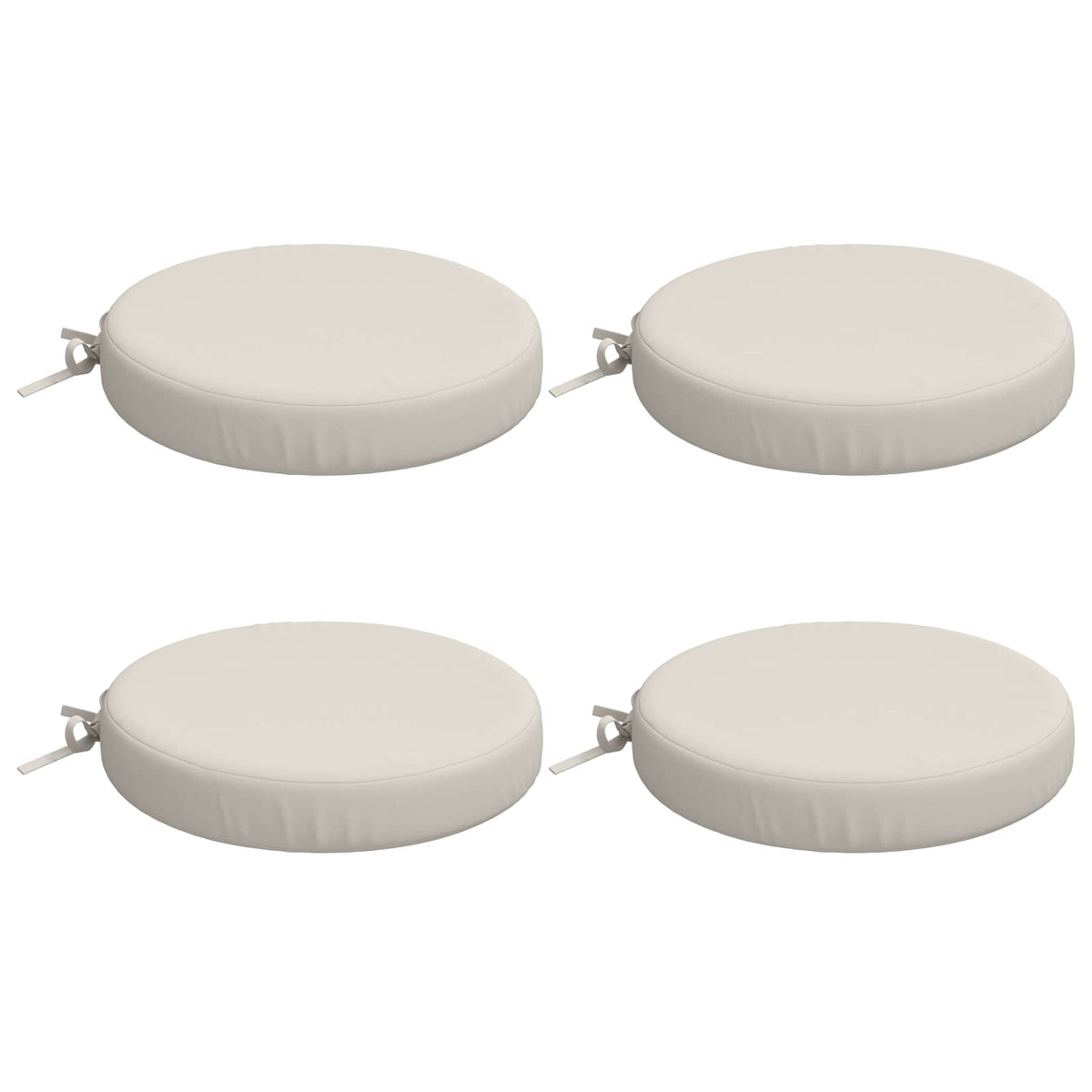 vidaXL Seat Cushions SOEST 4 pcs 100% Polyester White Ø 40 x 7 cm
