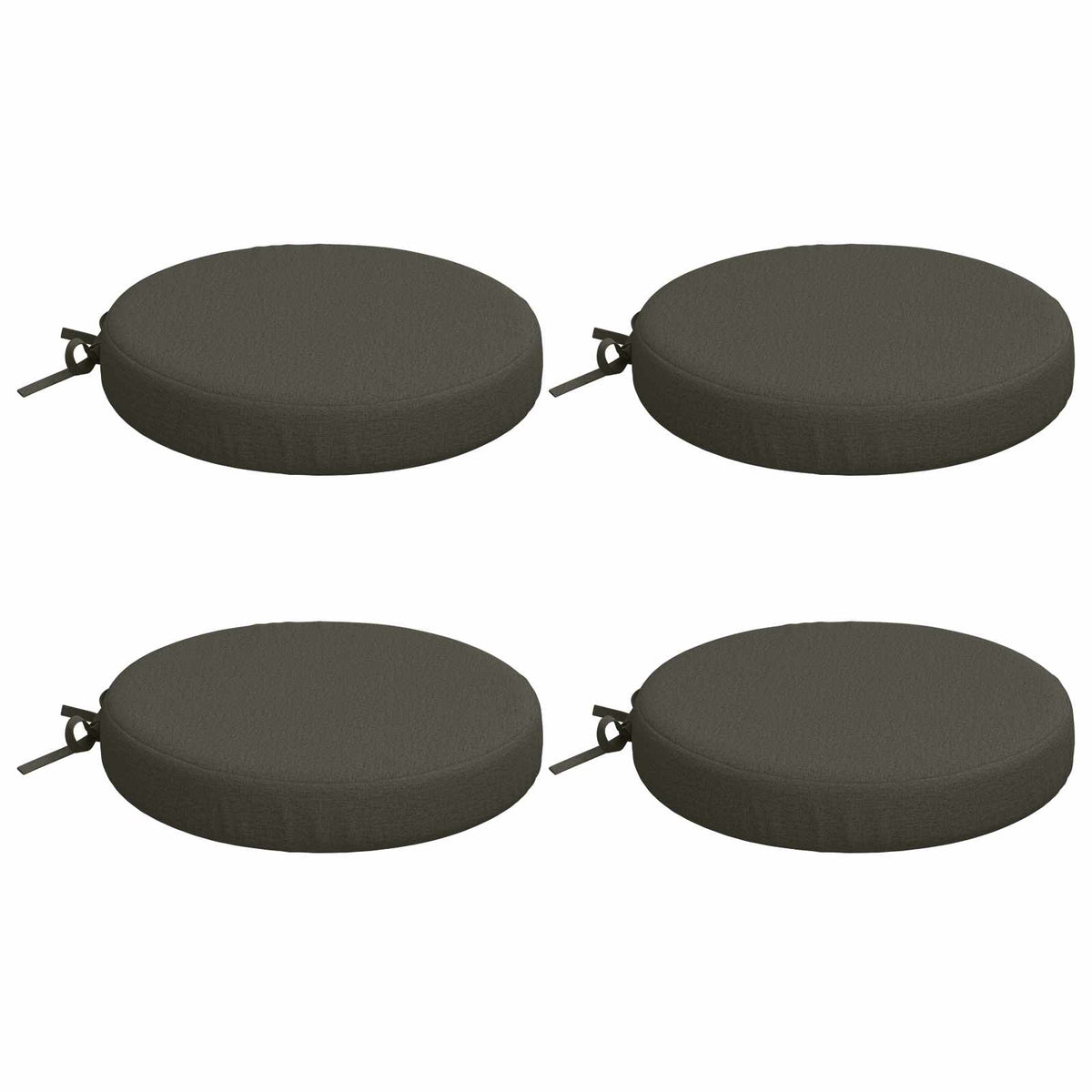 vidaXL Seat Cushions SOEST 4 pcs 100% Polyester Anthracite Ø 40 x 7 cm