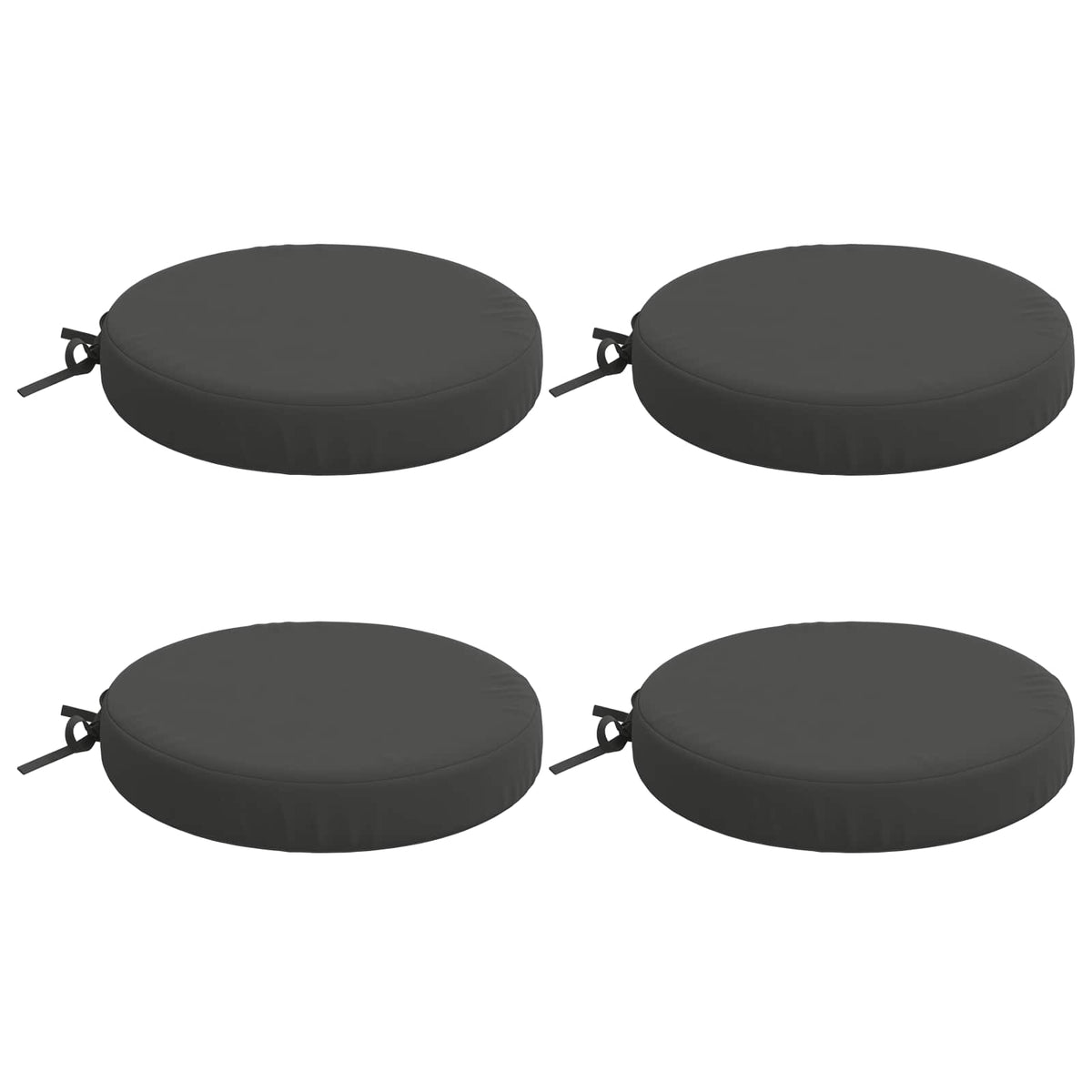 vidaXL Seat Cushions SOEST 4 pcs 100% Polyester Anthracite Ø 40 x 7 cm
