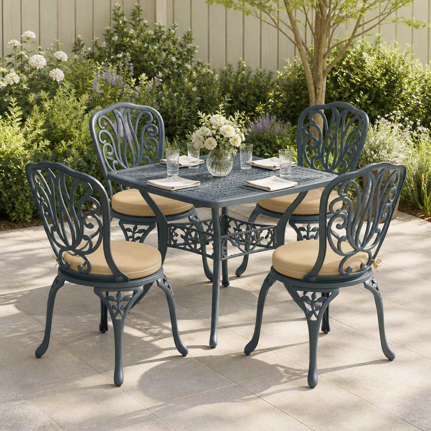 vidaXL 4-Piece Seat Cushions SOEST 4 pcs 100% Polyester Beige
