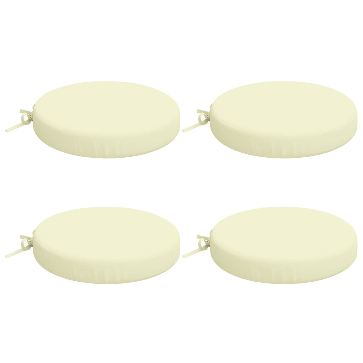 vidaXL Seat Cushions SOEST 4 pcs 100% Polyester Cream Ø 40 x 7 cm