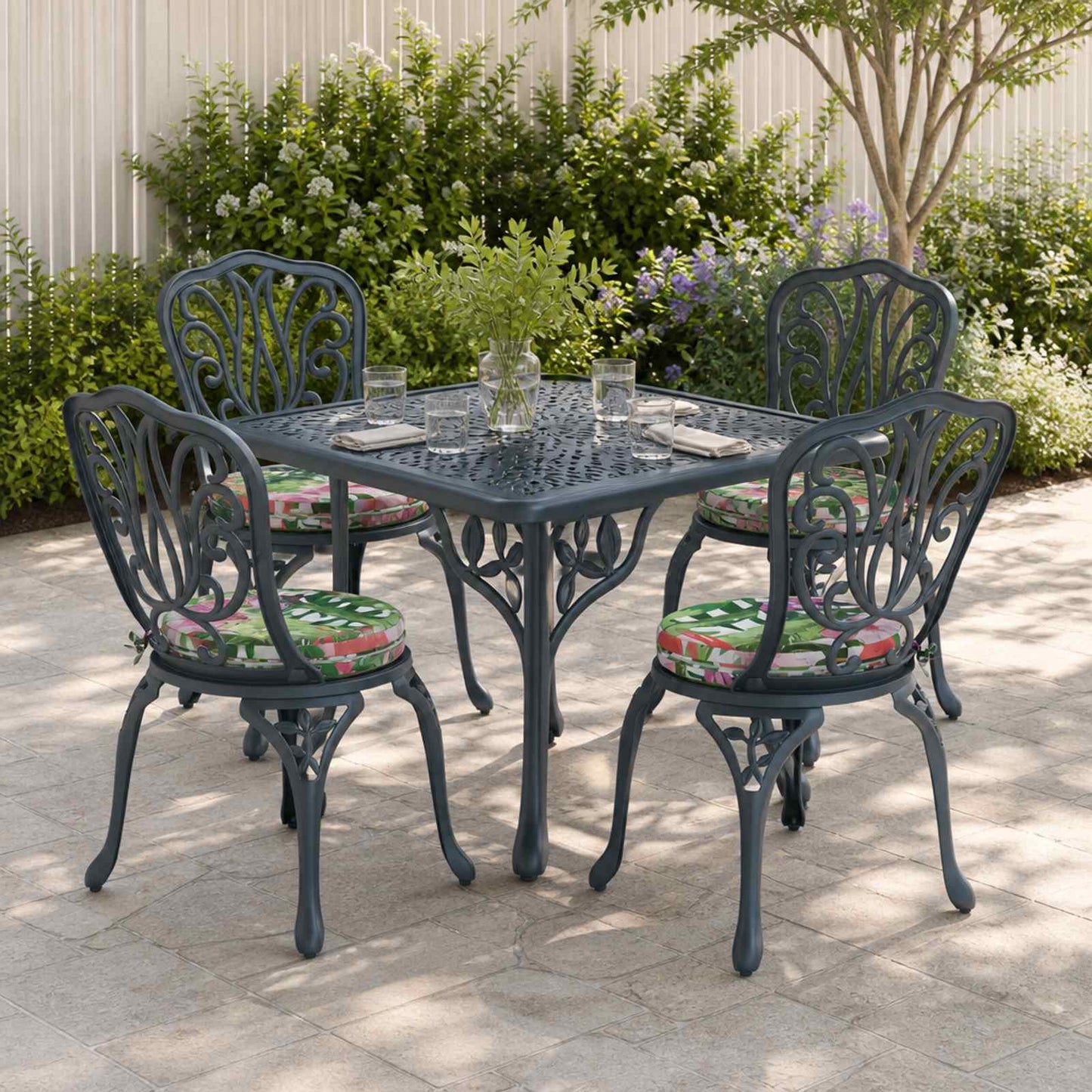 vidaXL 4-Piece Seat Cushions SOEST 4 pcs 100% Polyester Multicolour