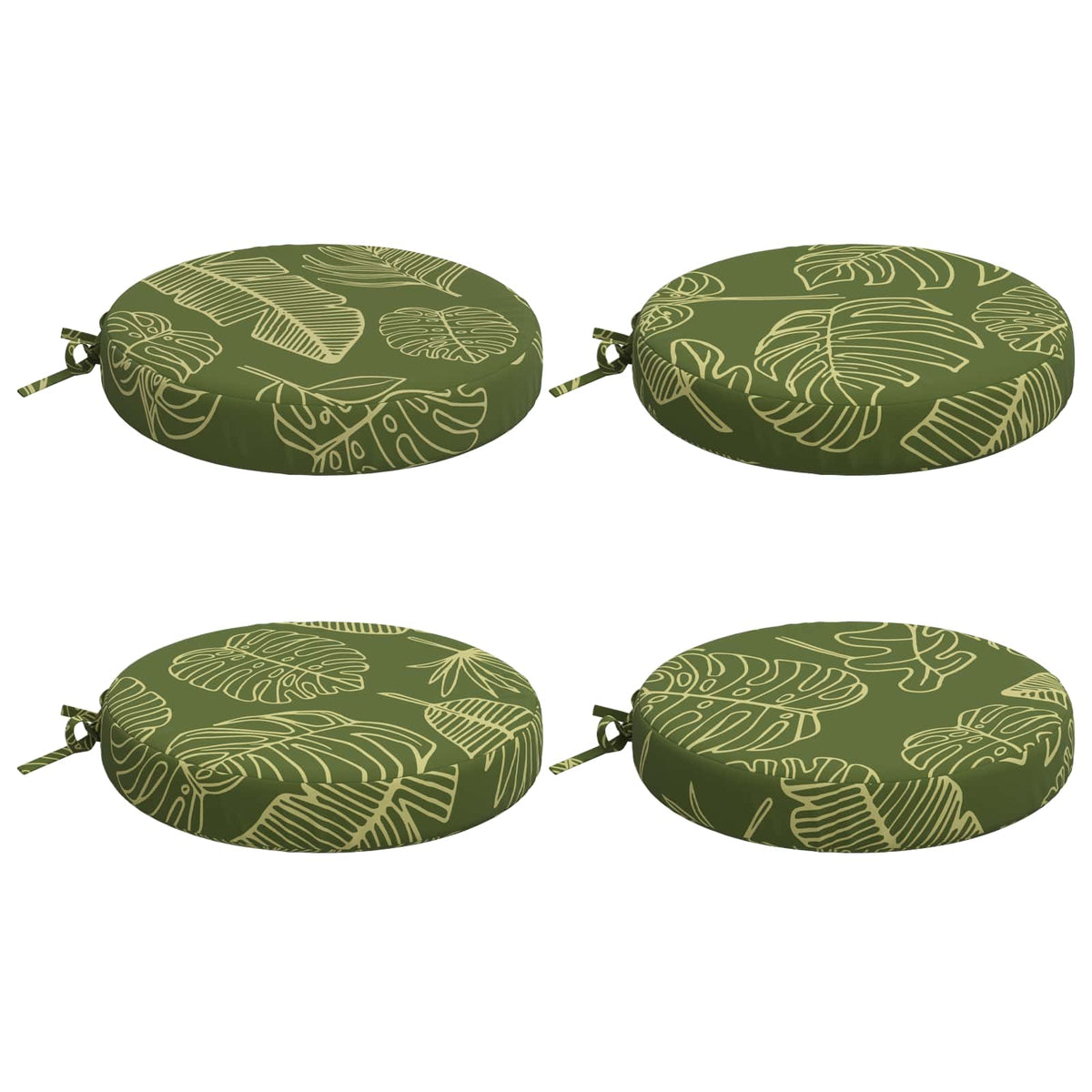 vidaXL Seat Cushions SOEST 4 pcs 100% Polyester Leaf Design
