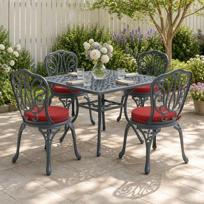 vidaXL 4-Piece Seat Cushions SOEST 4 pcs 100% Polyester Wine Red