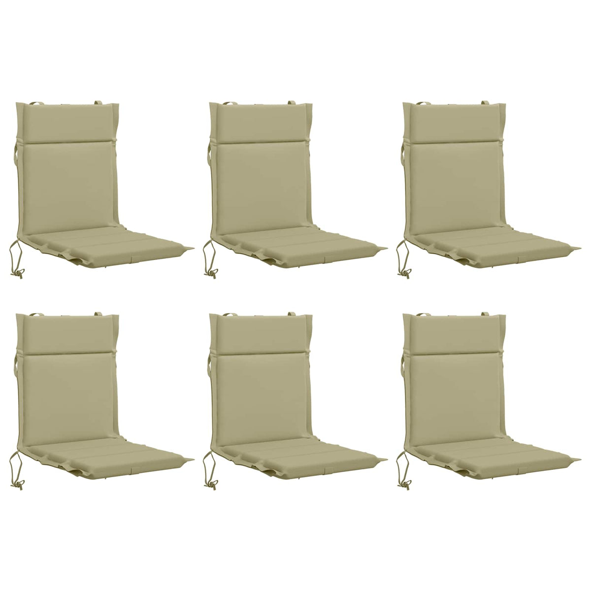 vidaXL 6-Piece High Back Chair Cushions GEMERT 6 pcs 100% Polyester