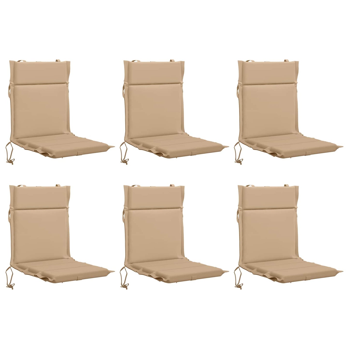 vidaXL 6-Piece High Back Chair Cushions GEMERT 6 pcs 100% Polyester
