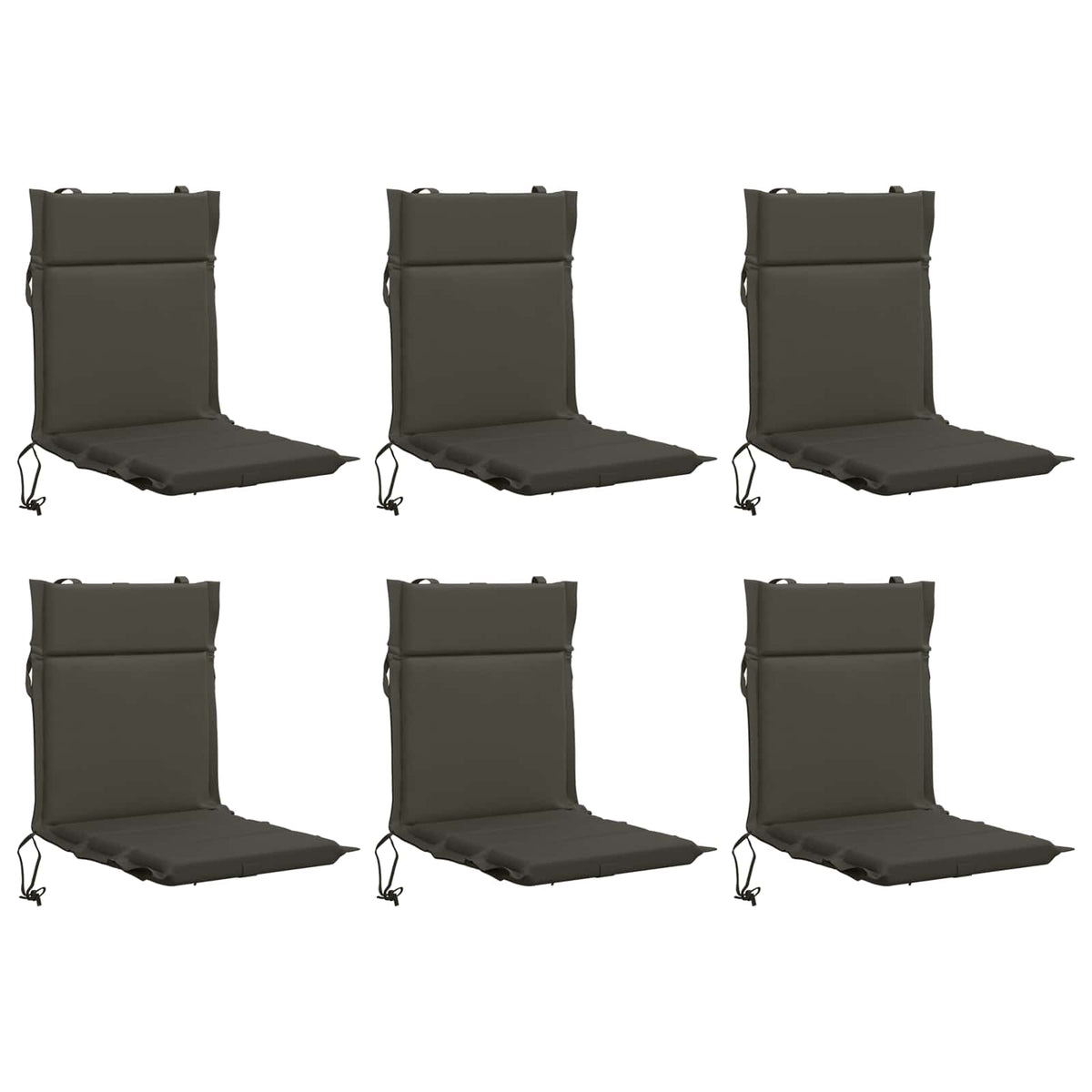 vidaXL Low Back Chair Cushion GEMERT 6 pcs 100% Polyester Anthracite