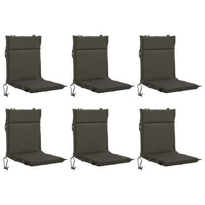 vidaXL Low Back Chair Cushion GEMERT 6 pcs 100% Polyester Anthracite