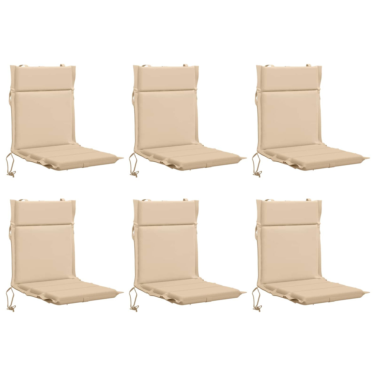 vidaXL 6-Piece High Back Chair Cushions GEMERT 6 pcs 100% Polyester