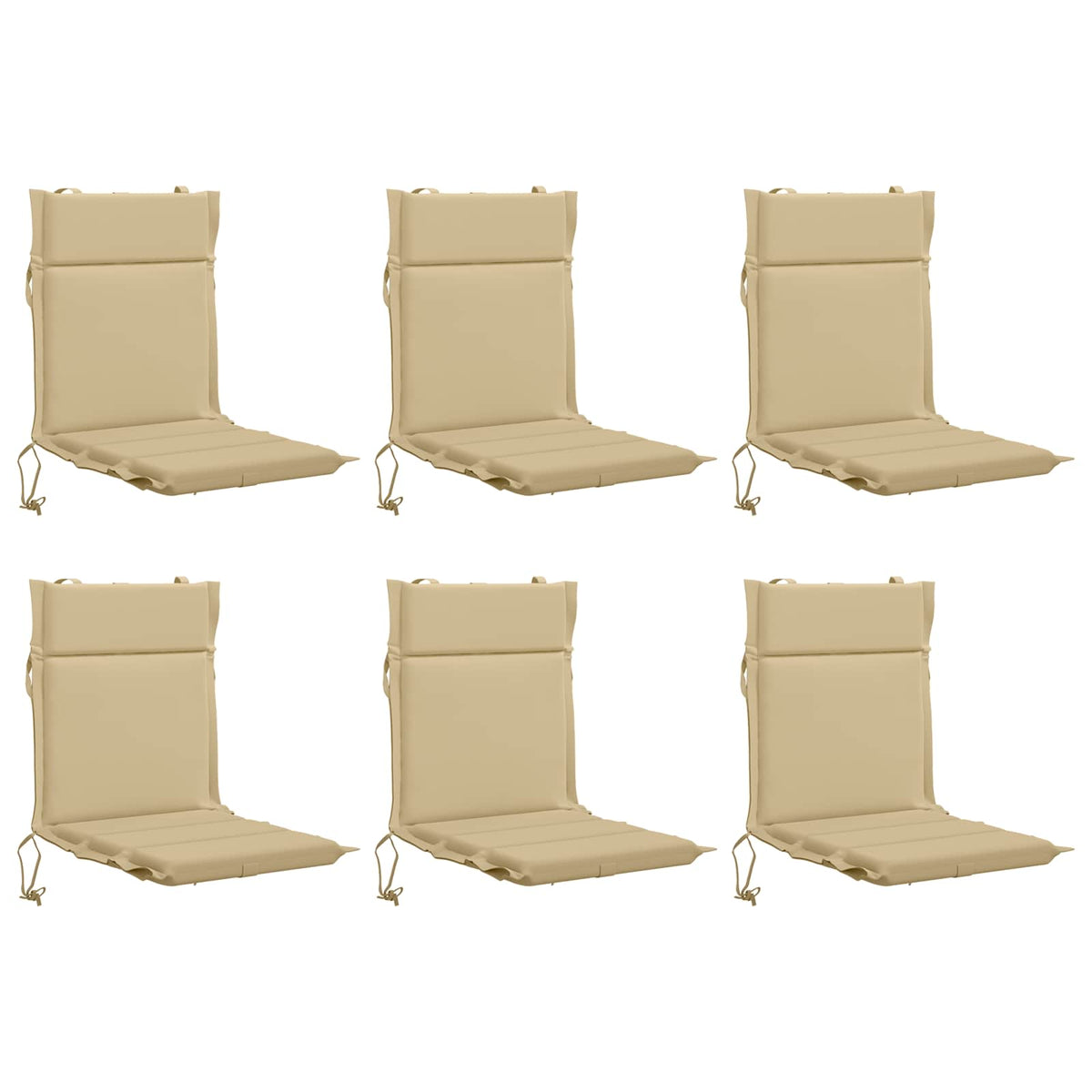 vidaXL 6-Piece High Back Chair Cushions GEMERT 6 pcs 100% Polyester