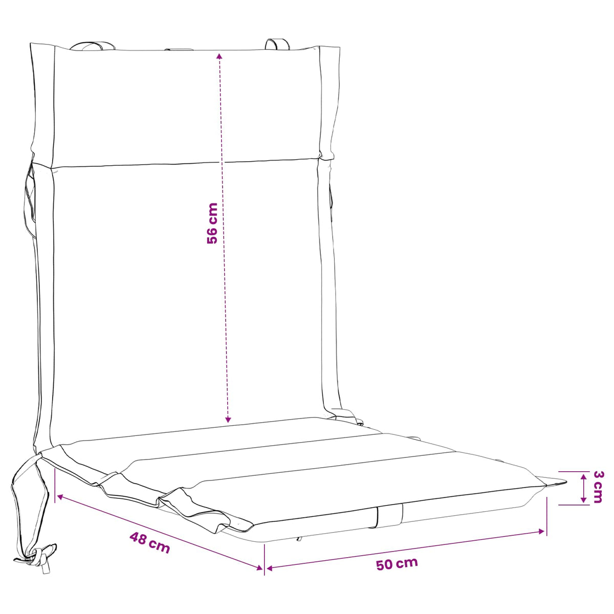 vidaXL 6-Piece High Back Chair Cushions GEMERT 6 pcs 100% Polyester
