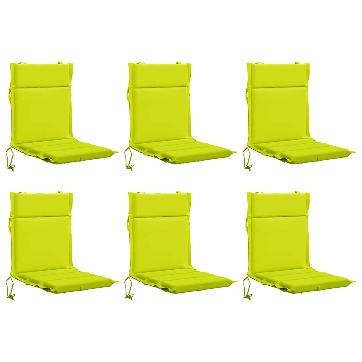 vidaXL Low Back Chair Cushion GEMERT 6 pcs 100% Polyester Bright Green
