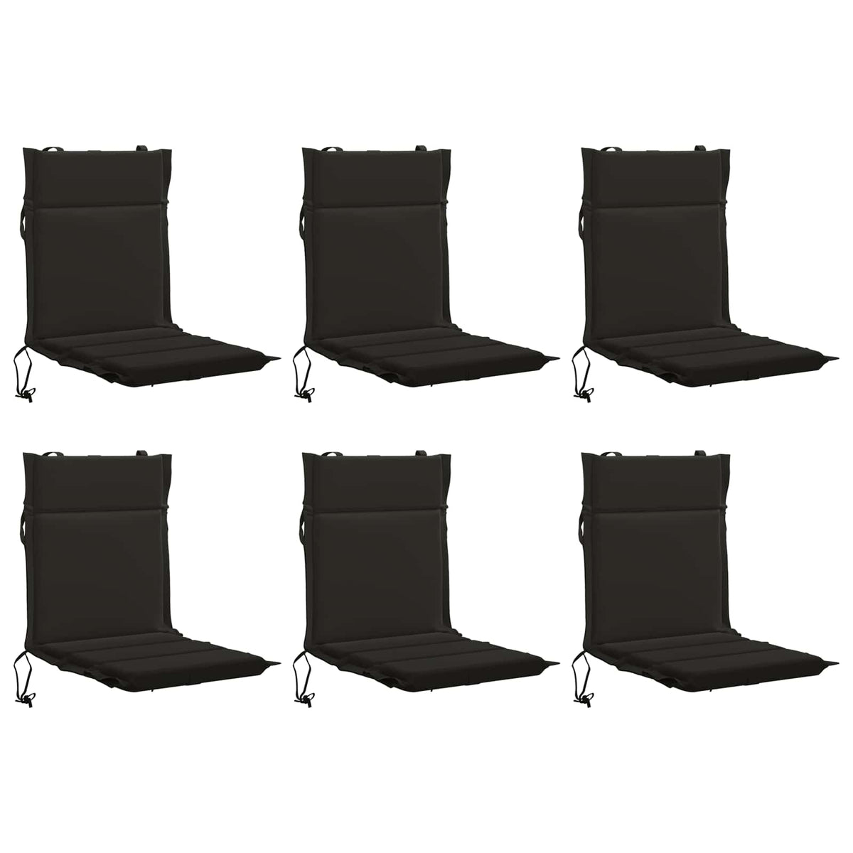 vidaXL Low Back Chair Cushion GEMERT 6 pcs 100% Polyester Black