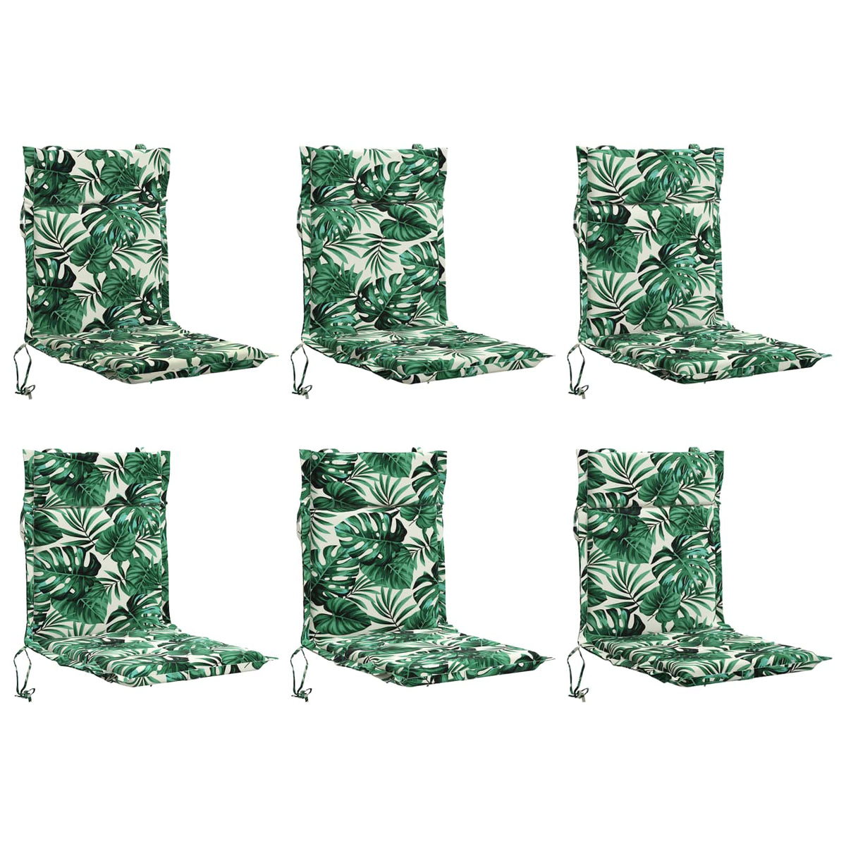 vidaXL Low Back Chair Cushion GEMERT 6 pcs 100% Polyester Leaf Pattern