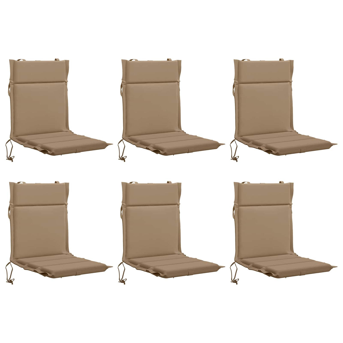 vidaXL 6-Piece High Back Chair Cushions GEMERT 6 pcs 100% Polyester