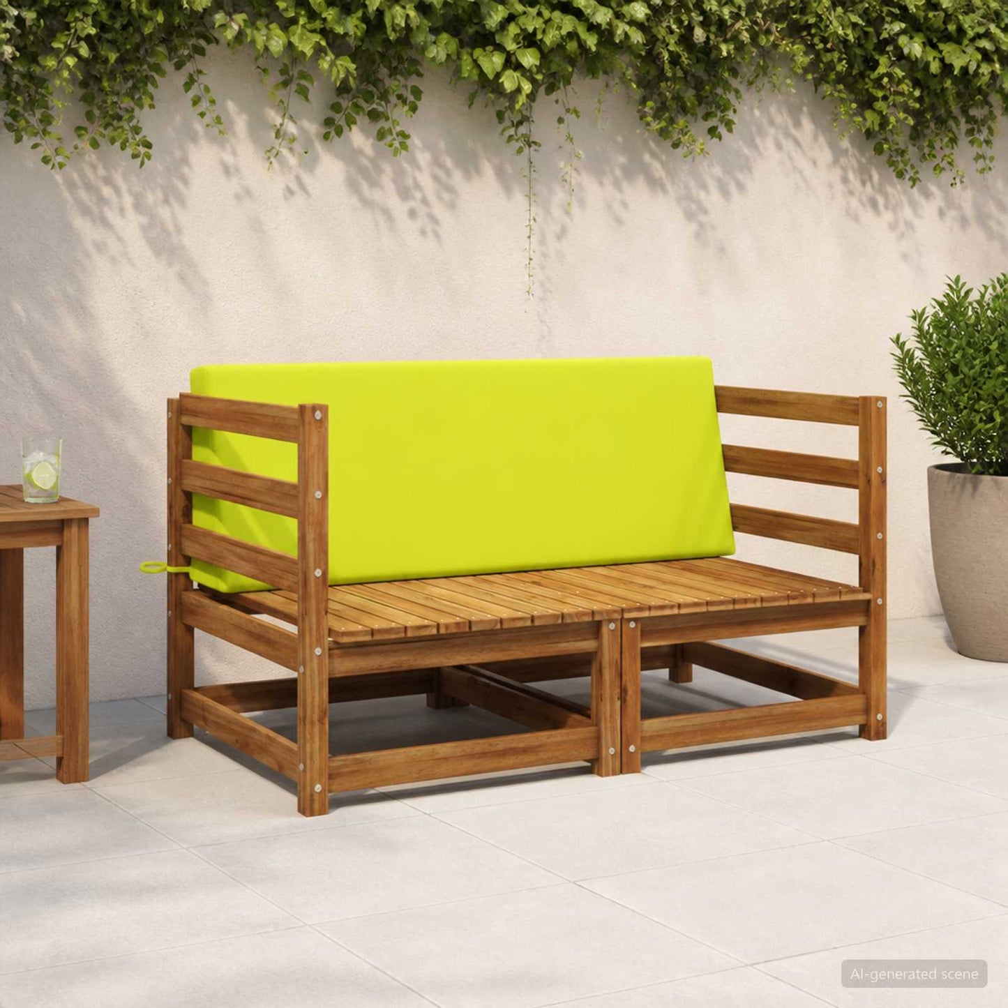 vidaXL Back cushion SOEST 100% Polyester Bright green 120 x 20 x 40 cm