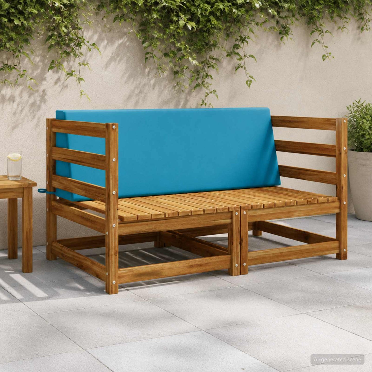 vidaXL Back cushion SOEST 100% Polyester Light blue 120 x 20 x 40 cm