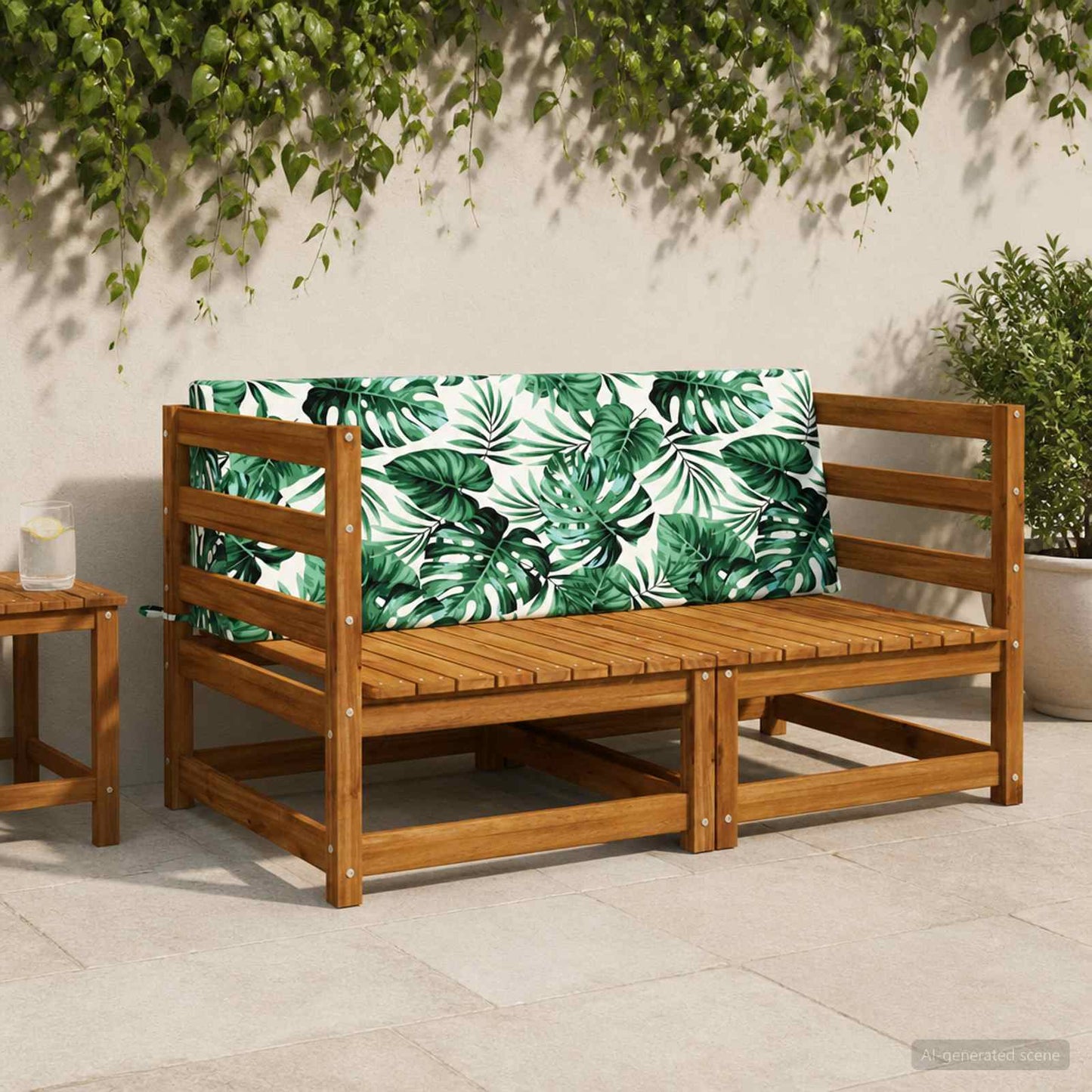 vidaXL Back cushion SOEST 100% Polyester Leaf pattern 120 x 20 x 40 cm