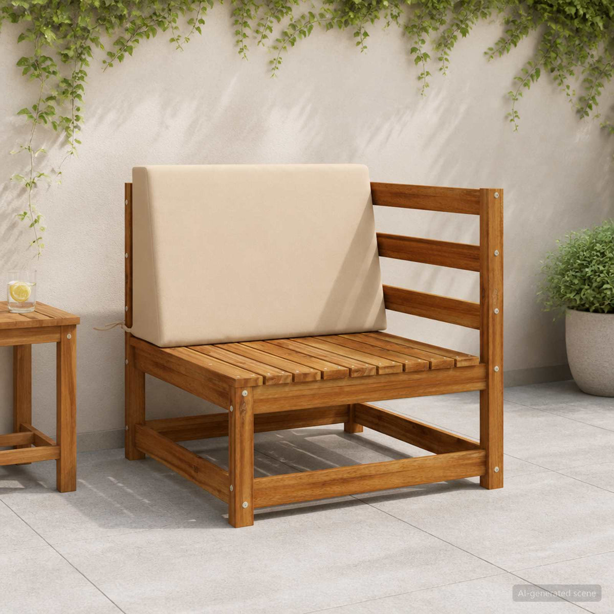 vidaXL Back cushion SOEST 100% Polyester Cream 60 x 20 x 40 cm
