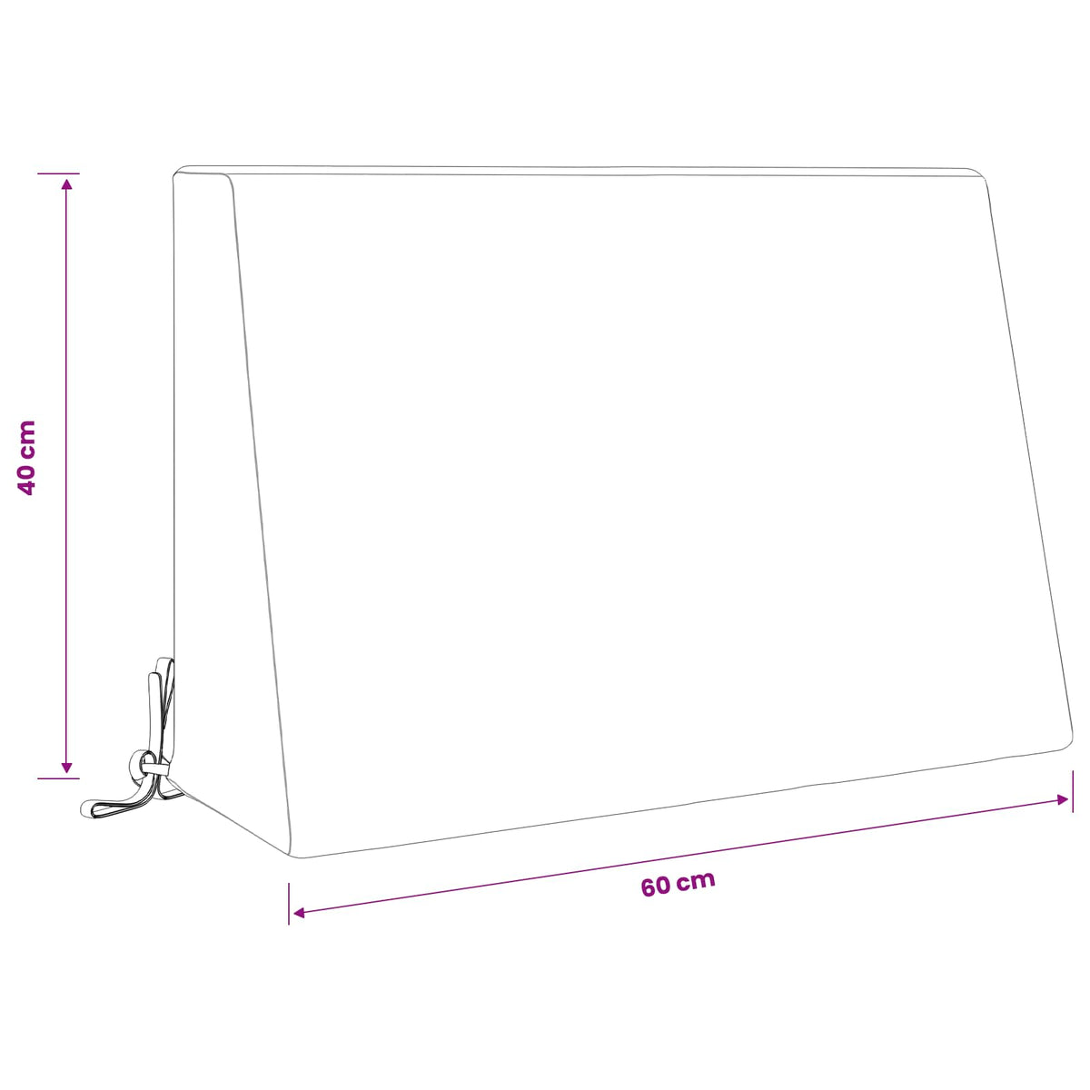 vidaXL Back cushion SOEST 100% Polyester Cream 60 x 20 x 40 cm