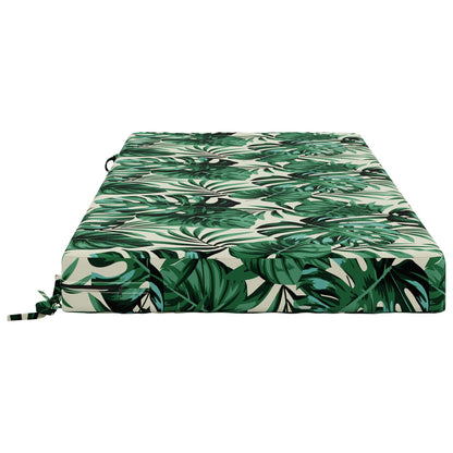 vidaXL Seat Cushion SOEST 100% Polyester Leaf Pattern 120 x 80 x 10 cm