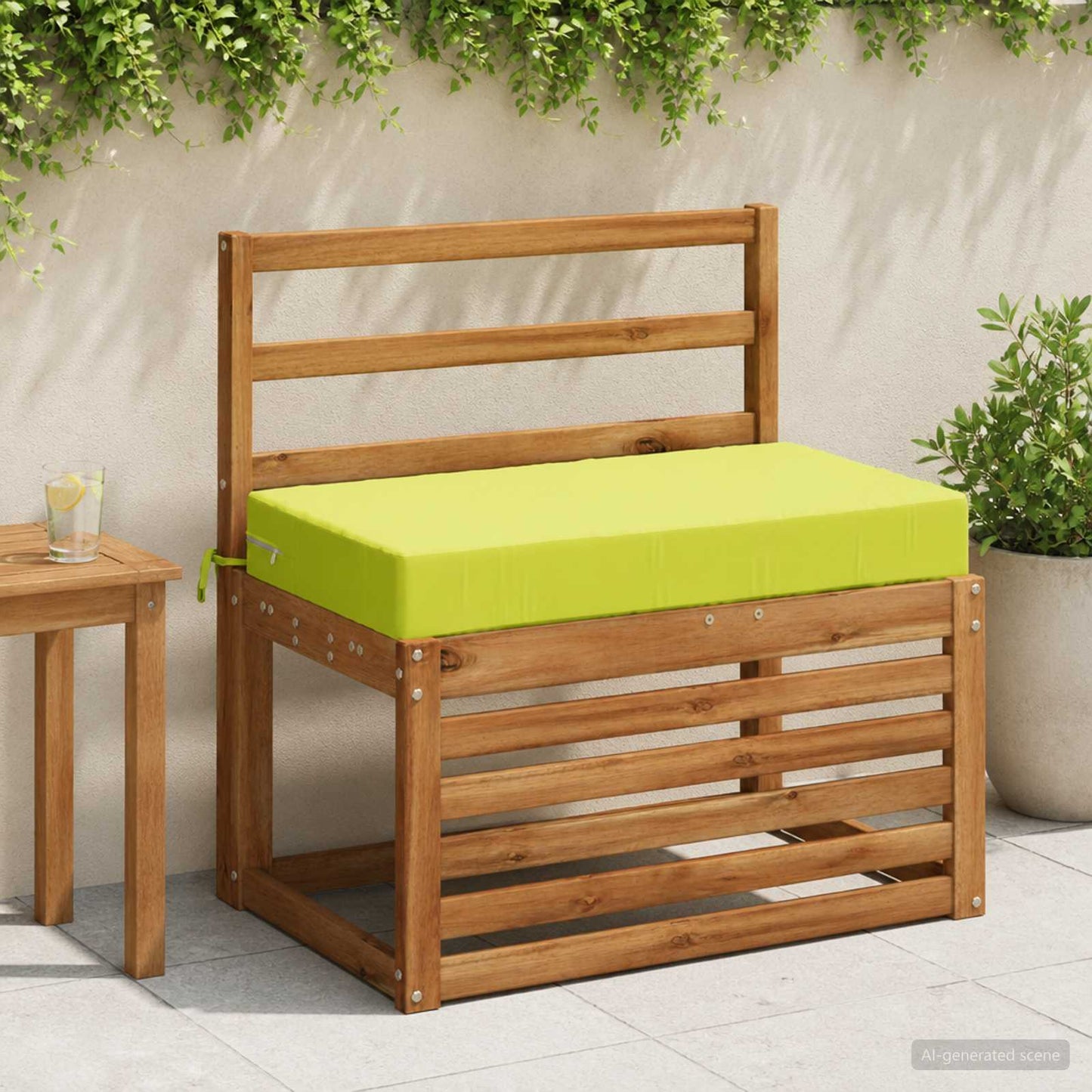 vidaXL Seat Cushion SOEST 100% Polyester Bright Green 70 x 40 x 10 cm