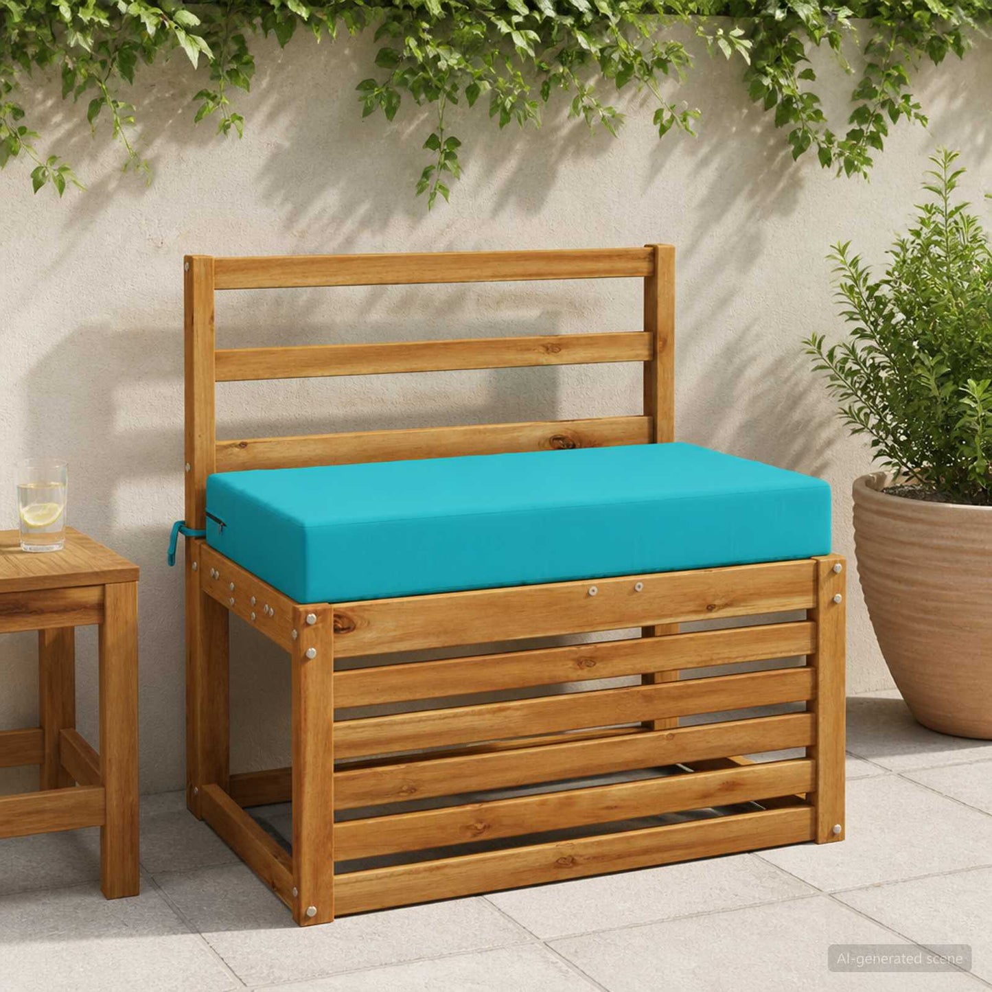vidaXL Seat Cushion SOEST 100% Polyester Turquoise 70 x 40 x 10 cm