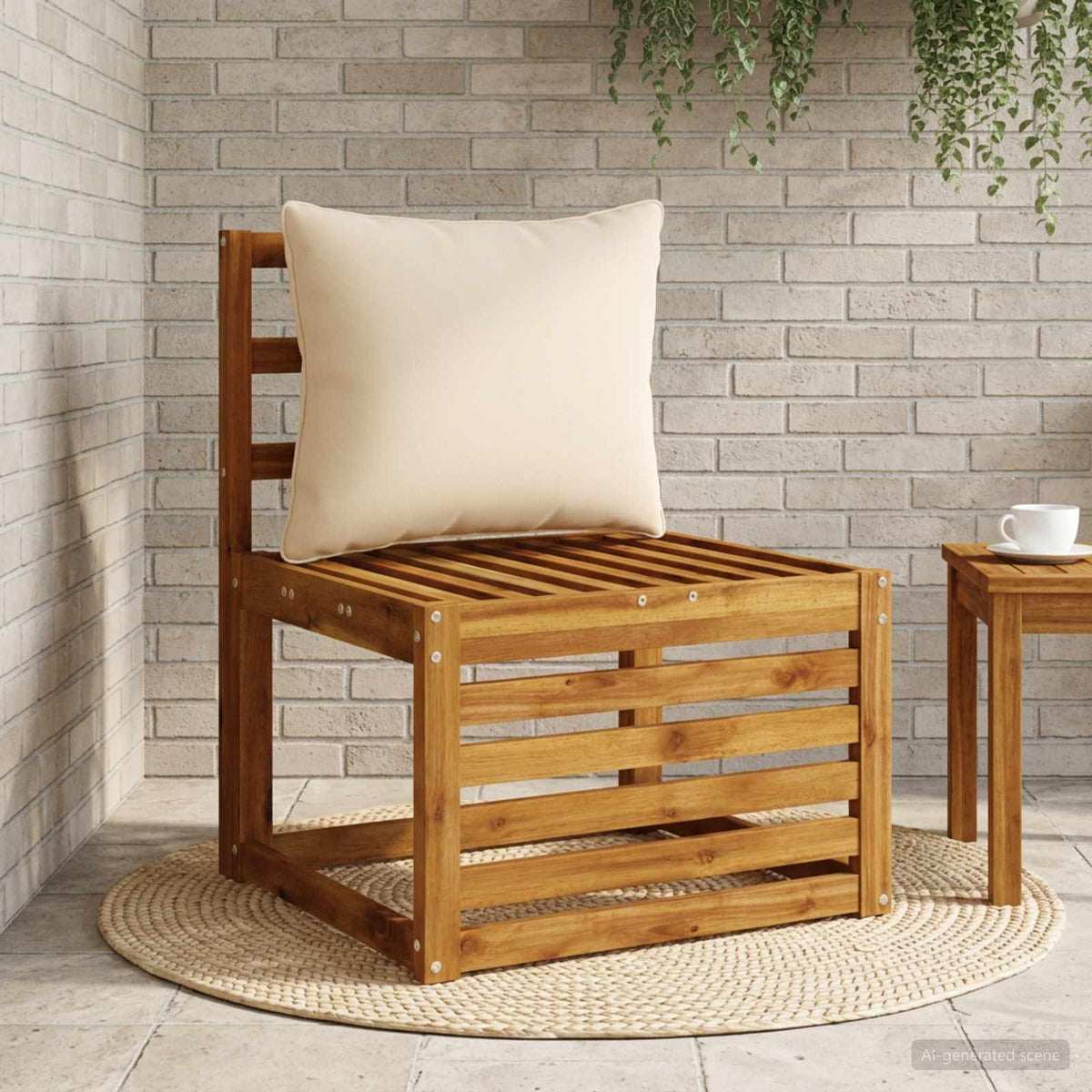 vidaXL Back Cushion PUTTEN 100% Polyester Cream 60 x 40 x 15 cm