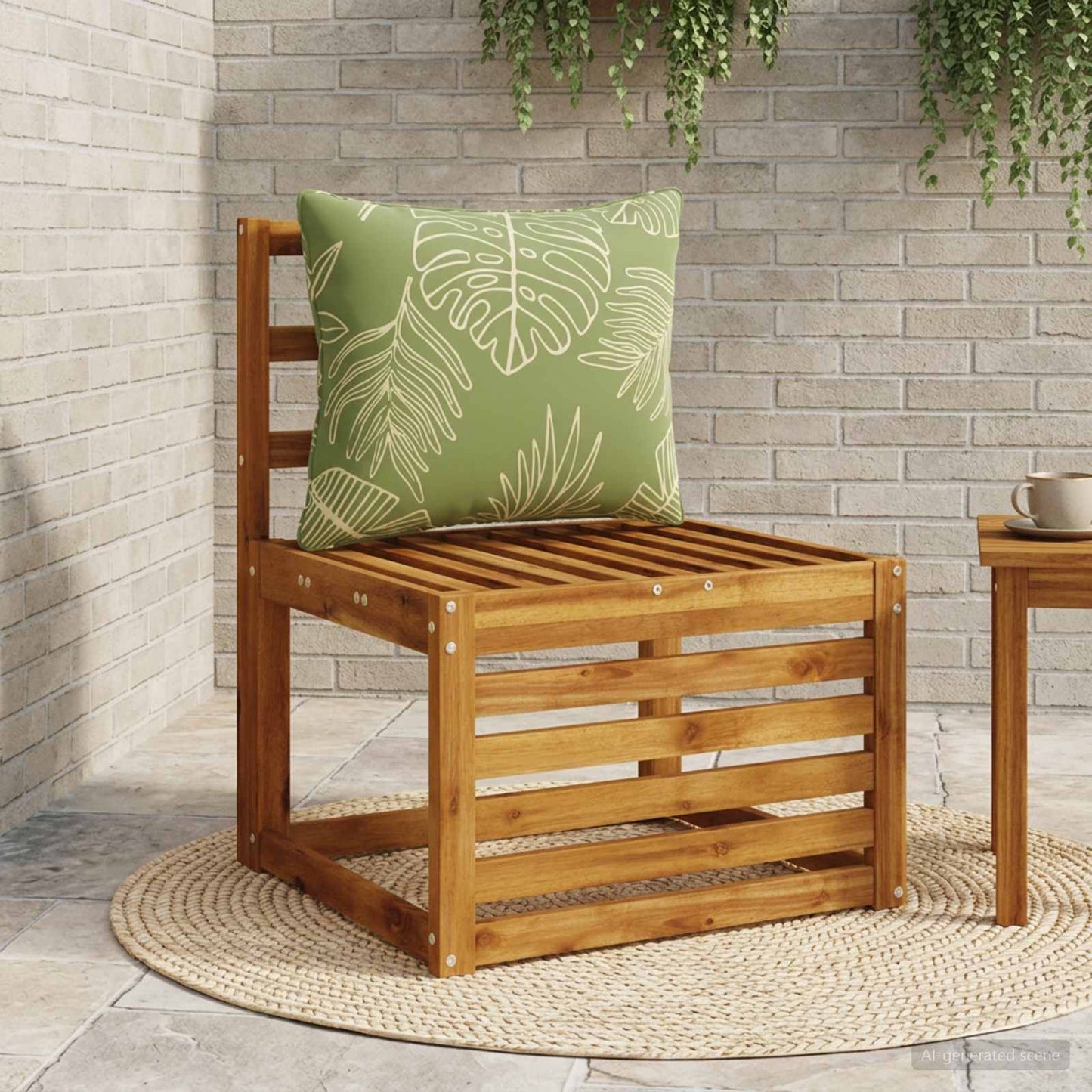 vidaXL 1-Piece Back Cushion PUTTEN 100% Polyester Leaf Design