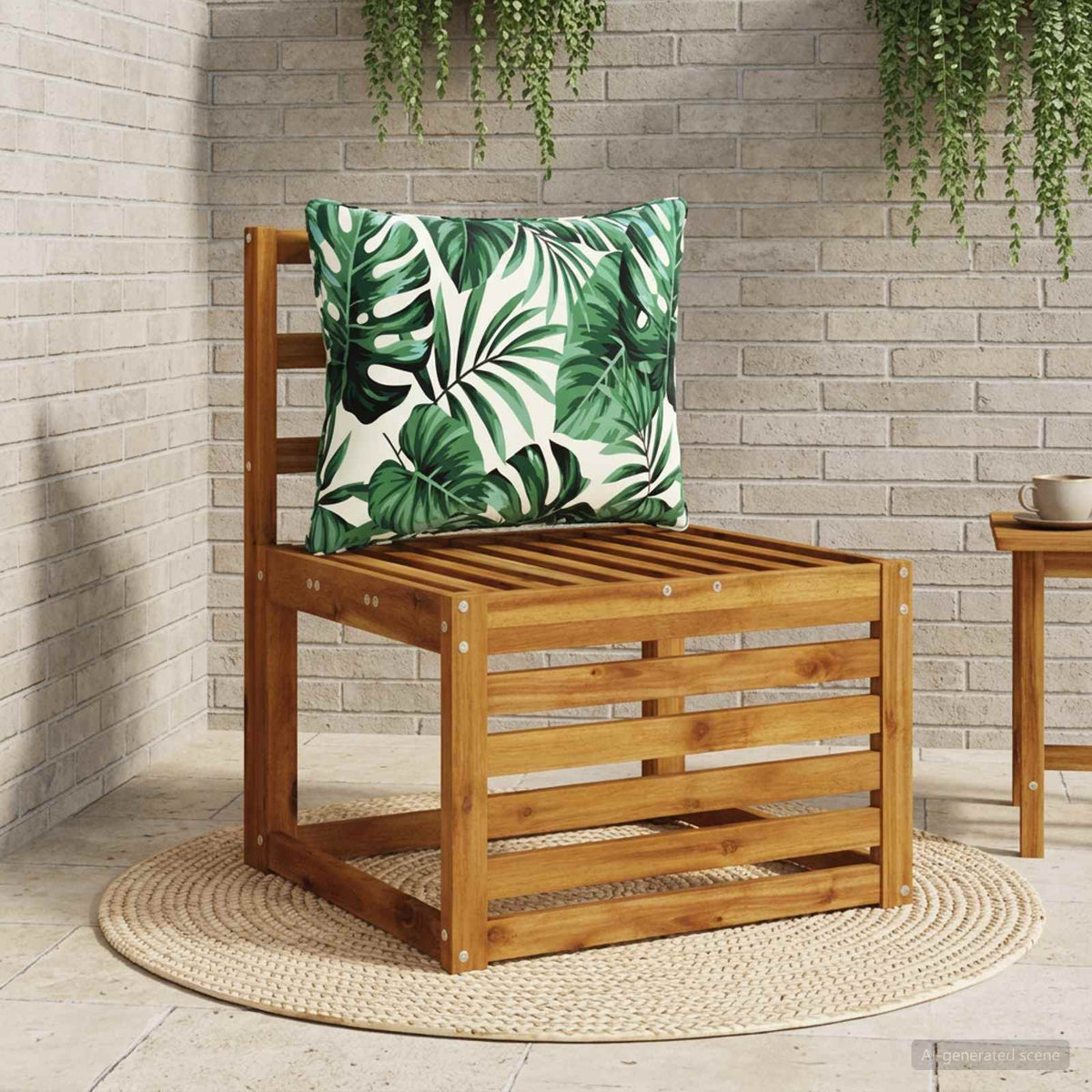 vidaXL 1-Piece Back Cushion PUTTEN 100% Polyester Leaf Pattern