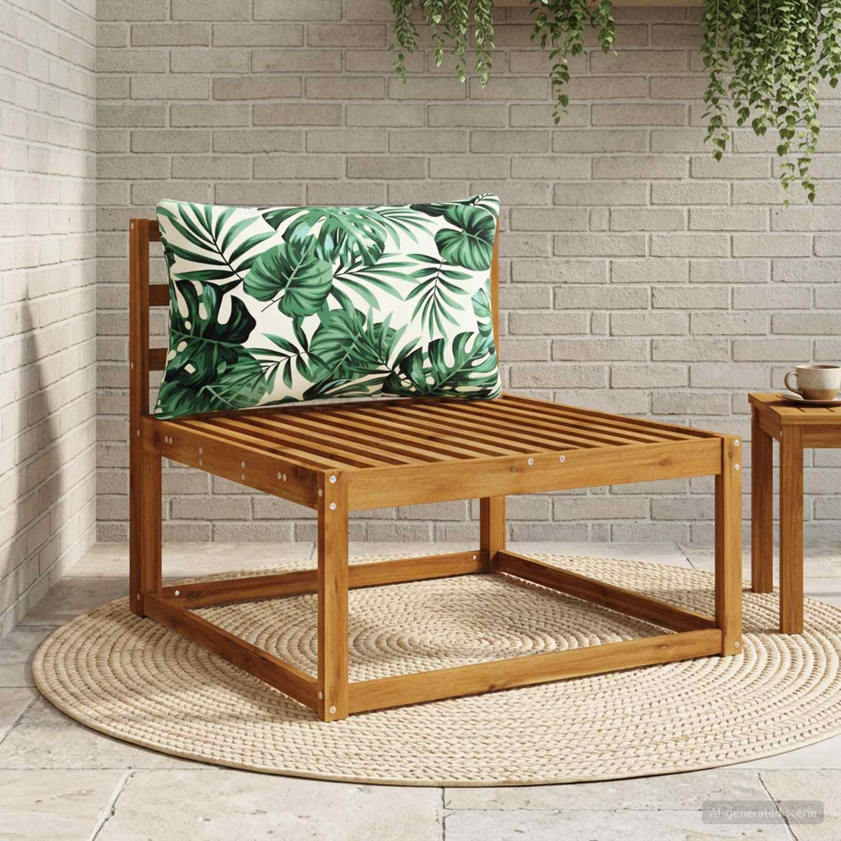 vidaXL 1-Piece Back Cushion PUTTEN 100% Polyester Leaf Pattern