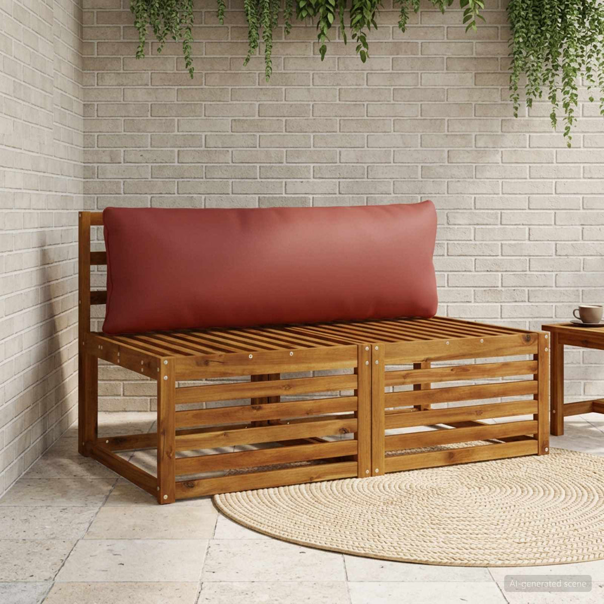vidaXL 1-Piece Back Cushion PUTTEN 100% Polyester Red 120 x 40 x 15 cm