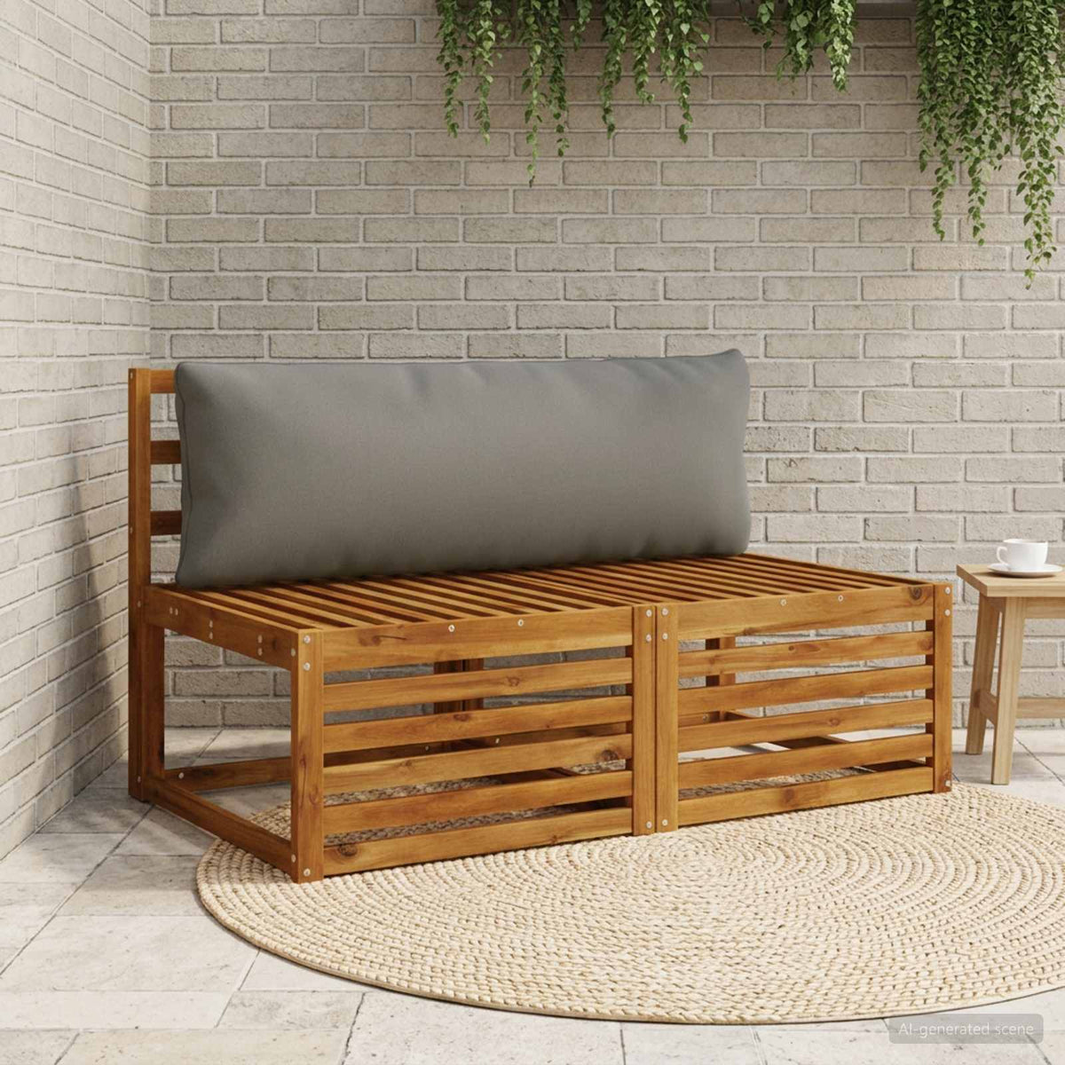 vidaXL Back Cushion PUTTEN 100% Polyester Grey 120 x 40 x 15 cm