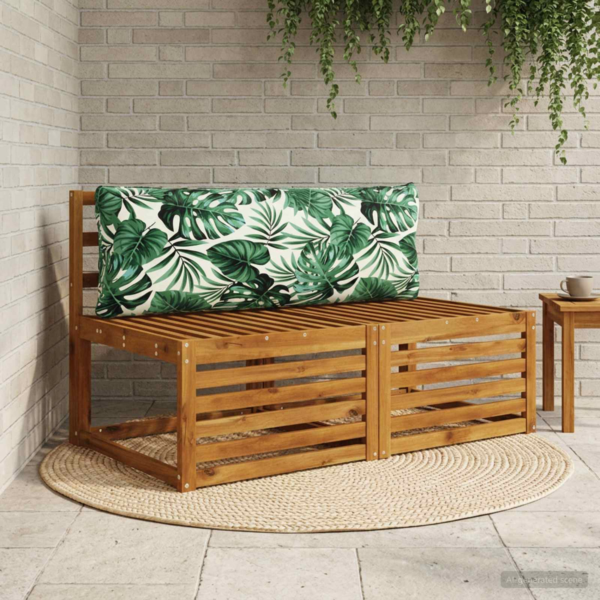 vidaXL 1-Piece Back Cushion PUTTEN 100% Polyester Leaf Pattern