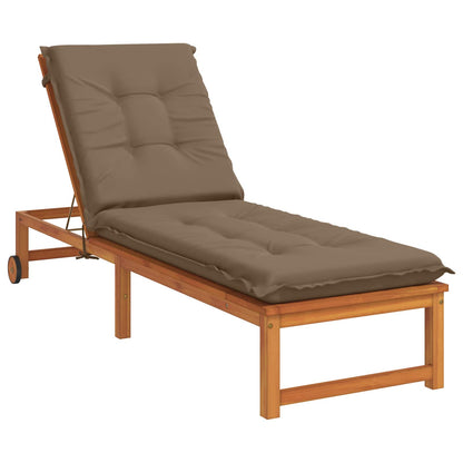 vidaXL Sunlounger Cushion GEMERT 100% Polyester Taupe 190 x 50 x 9 cm