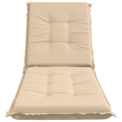vidaXL Sunlounger Cushion GEMERT 100% Polyester Cream 190 x 50 x 9 cm