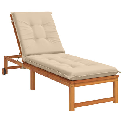 vidaXL Sunlounger Cushion GEMERT 100% Polyester Cream 190 x 50 x 9 cm