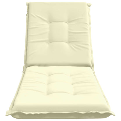vidaXL Sunlounger Cushion GEMERT 100% Polyester Cream 190 x 50 x 9 cm