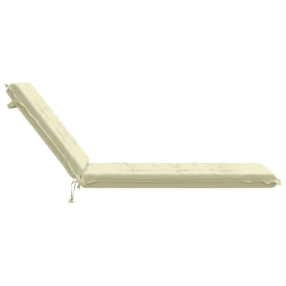 vidaXL Sunlounger Cushion GEMERT 100% Polyester Cream 190 x 50 x 9 cm