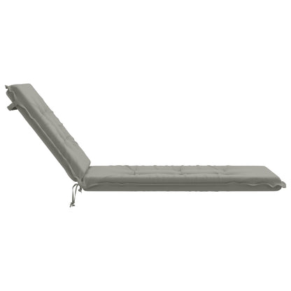 vidaXL Sunlounger Cushion GEMERT 100% Polyester Grey 190 x 50 x 9 cm