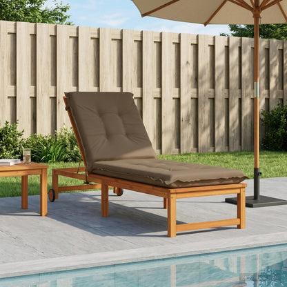 vidaXL Sunlounger Cushion GEMERT 100% Polyester Taupe 190 x 50 x 9 cm